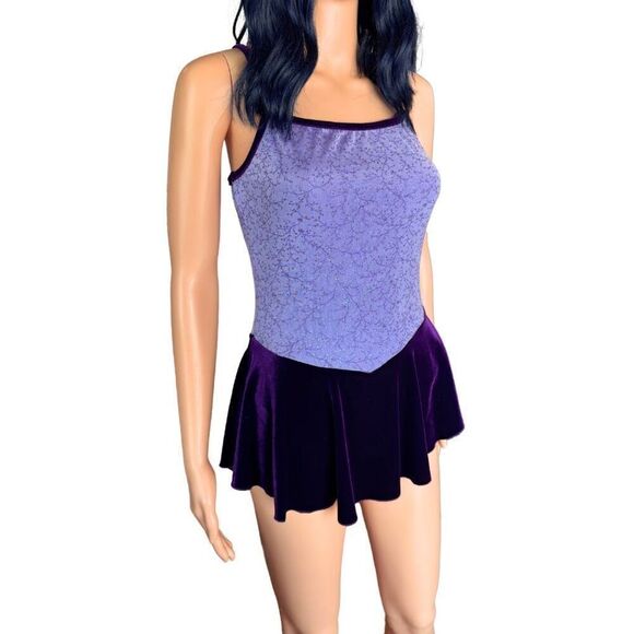 Mondor By Rebel Velvet Figure Skating Ice Dress Costume Leotard - Picture 3 of 6